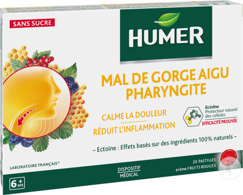 Humer Pharyngitis Akute Halsschmerzen Wildbeeren- Und Mentholgeschmack 20 Lutschpastillen