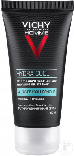 Vichy Homme Hydra Cool+ Hydrating Gel Ice Shot Empfindliche Haut Tube 50ml