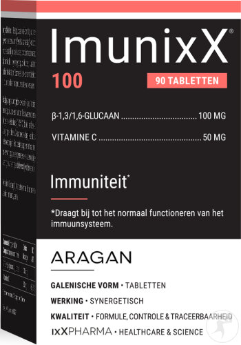 ixX Pharma ImunixX 100 Abwehrkräfte & Vitalität Imunoglukan & Vitamin C 90 Tabletten
