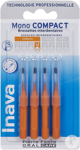 Inava Mono Compact Interdentalbürsten Iso 3 Orange 1,2mm Stück 4