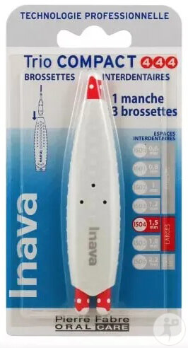 Inava Trio Compact Bürstenköpfe Breit ISO 444 Rot 1,5mm 3 Stück
