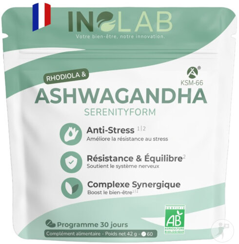 Inolab SerenityForm Komplex Ashwagandha KSM66 + Bio-Rhodiola 60 Tabletten