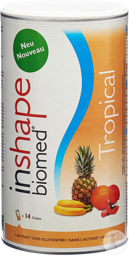 Inshape Biomed Pulver Tropical Geschmack Mahlzeitenersatz Dose 420g
