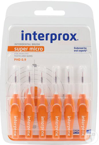 Interprox Premium Super Micro Interdentalbürsten 0.9mm Orange 6 Stück (31193)