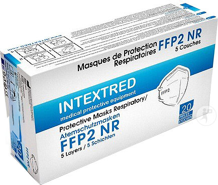 Intextred FFP2 Beschermingsmaskers Met Oorlus Wit Doos 20 Stuks