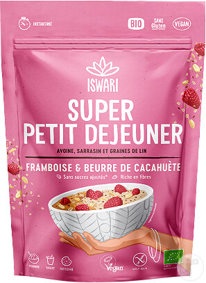 Iswari Super Frühstück Himbeere Und Erdnussbutter Beutel 360g