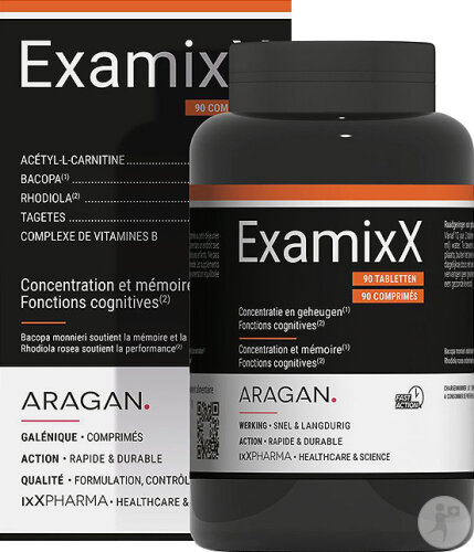 ixX Pharma ExamixX Gedächtnis & Konzentration Bacopa Rhodiola & Vitamine B 90 Tabletten