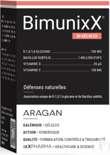 ixX Pharma BimunixX Beta-Glucan/Vitamin C Natürliche Abwehrkräfte 30 Kapseln