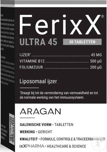 ixX Pharma FerixX Ultra 45 Eisen Lipofer Vitamin B12/Folsäure 30 Tabletten