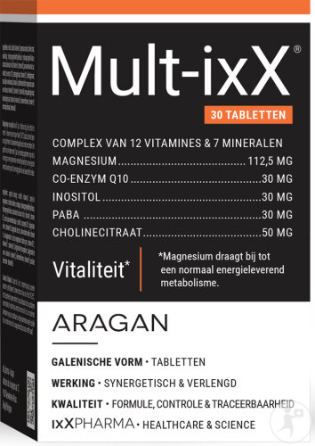 ixX Pharma Mult-ixX Energie & Vitalität 12 Vitamine 7 Mineralien CoQ10 30 Tabletten
