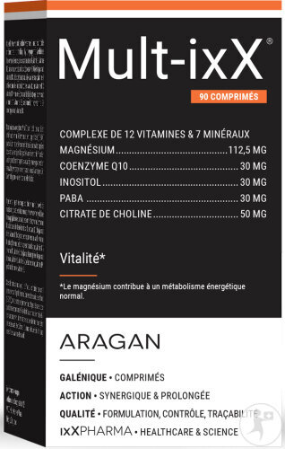 ixX Pharma Mult-ixX Energie & Vitalität 12 Vitamine 7 Mineralstoffe CoQ10 90 Tabletten
