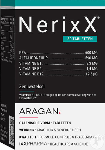 ixX Pharma NerixX Nervensystem PEA, Alpha-Liponsäure & Aktive Vitamine B 30 Tabletten