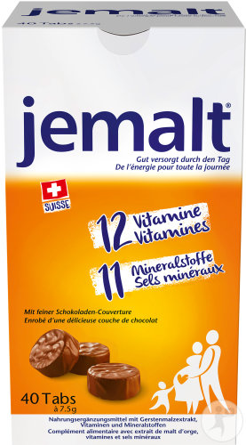 Jemalt Tabs Energie Malzhaltiges Getränkepulver Mit Schokoladenüberzug Tabs 40x7,5g