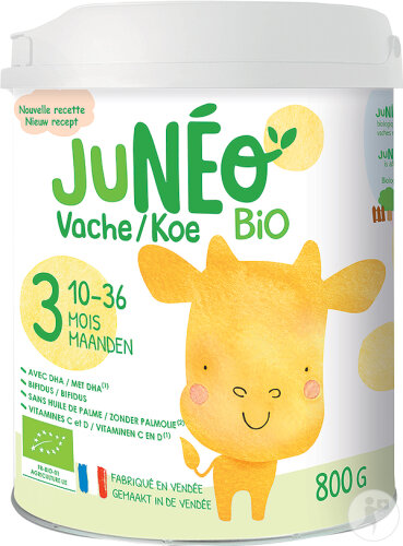 Junéo 3 Kuhmilch Babys 10-36 Monate Bio-Milchpulver 800g