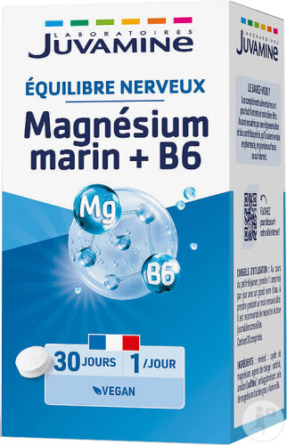 Juvamine Détente Meeresmagnesium Vitamin B6 Nervengleichgewicht 30 Kapseln