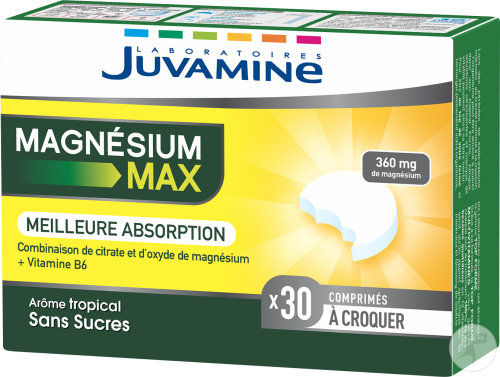 Juvamine Magnesium Max Zuckerfrei 30 Kautabletten