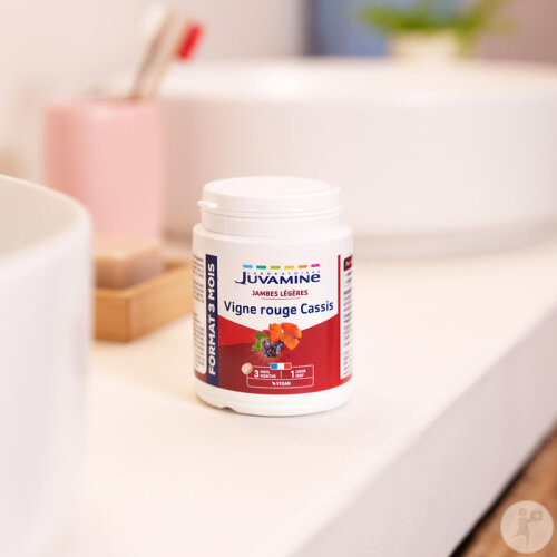 Juvamine Rote Weinrebe Schwarze Johannisbeere Leichte Beine 90 Tabletten-2