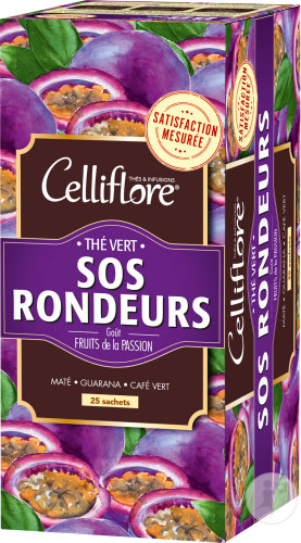 Celliflore Grüntee SOS Rundungen Passionsfrucht Geschmack 25 Beutel