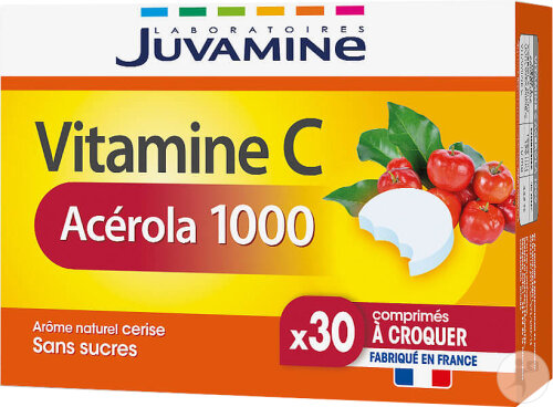 Juvamine Vitamin C Acerola 1000 Zuckerfrei 30 Kautabletten