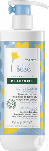 Klorane Bébé Feuchtigkeitsspendende Reinigungsmilch Ohne Ausspülen Pumpflasche 500ml