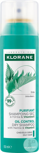 Klorane Brennnessel & Vitamin E Reinigendes Sebum-Reduzierendes Trockenshampoo Fettiges Haar 150ml