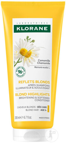 Klorane Kamille Pflegespülung Blondreflexe Leuchtet & Weichmacht Blondiertes Haar 200ml