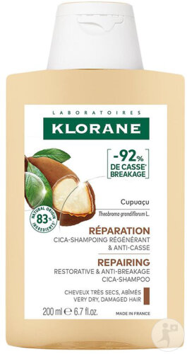 Klorane Cupuaçu Bio Shampoo Reparatur Anti-Haarbruch Sehr Trockenes Beschädigtes Haar 200ml