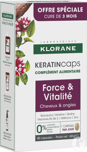 Klorane Keratincaps Kraft Und Vitalität Haare Und Nägel 3-Monats-Kur 90 Kapseln