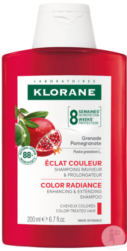 Klorane Granatapfel Shampoo Farbglanz Belebt & Verlängert Gefärbtes Haar 200ml