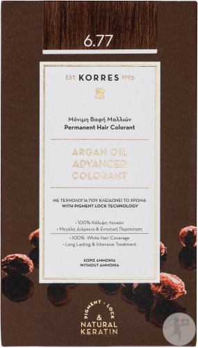 Korres Permanente Haarfarbe Arganöl 6.77 Gianduja 1 Kit