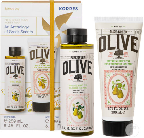 Korres Set Olive Honig Birne Duschgel 250ml & Körperlotion 200ml