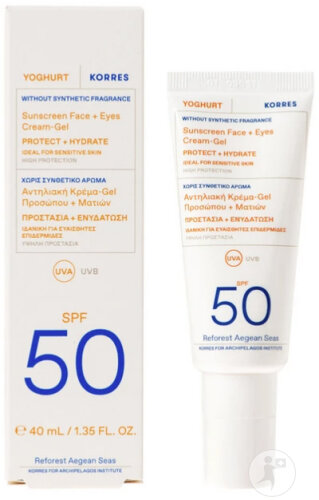 Korres Yoghurt Sonnenschutz-Gel-Creme SPF50 Gesicht Und Augen Tube 50ml