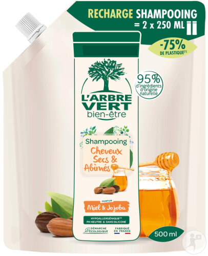 L’Arbre Vert Shampoo Nutrition Trockenes Und Strapaziertes Haar Nachfüllpackung 500ml