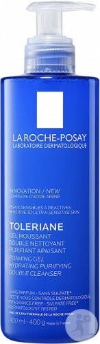 La Roche-Posay Toleriane Beruhigendes Schäumendes Gel Doppelter Reiniger Pumpflasche 400ml
