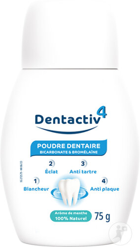 Laboratoires Gilbert Dentactiv 4 Natriumbicarbonat + Bromelain 75g