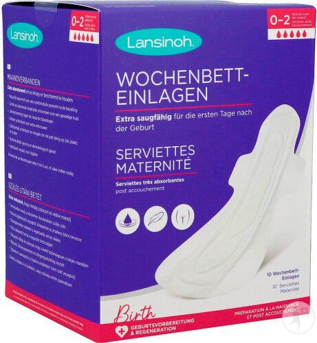 Lansinoh Wochenbett-Einlagen Wochen 0-2 Wochen 10 Stück