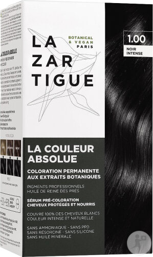 Lazartigue Couleur Absolue Permanente Haarfarbe Mit Botanischen Extrakten 1 Intensives Schwarz 1 Kit