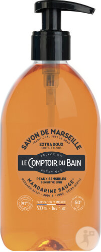 Le Comptoir Du Bain Marseiller Flüssigseife Mandarine Salbei Empfindliche Haut Pumpflasche 500ml