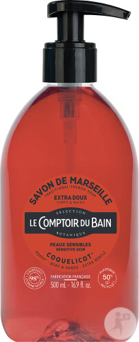 Le Comptoir Du Bain Marseiller Flüssigseife Mohnblume Empfindliche Haut Pumpflasche 500ml