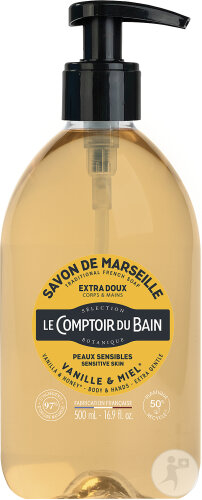 Le Comptoir Du Bain Marseiller Flüssigseife Vanille Und Honig Empfindliche Haut Pumpflasche 500ml