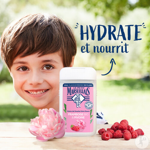 Le Petit Marseillais Creme-Dusche Extra Mild Himbeere Pfingstrose Flasche 250ml-4
