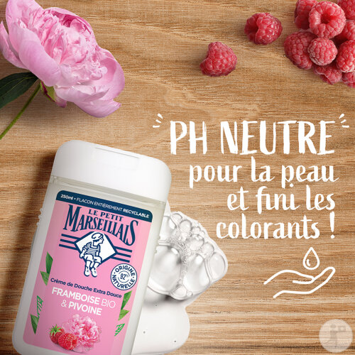 Le Petit Marseillais Creme-Dusche Extra Mild Himbeere Pfingstrose Flasche 250ml-5