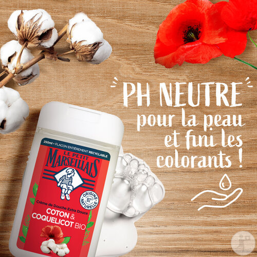 Le Petit Marseillais Extra Milde Duschcreme Baumwoll- Und Mohnmilch Flasche 250ml-3