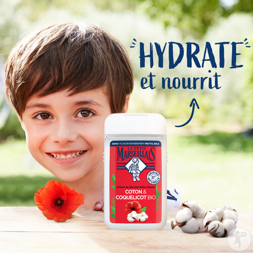 Le Petit Marseillais Extra Milde Duschcreme Baumwoll- Und Mohnmilch Flasche 250ml-4