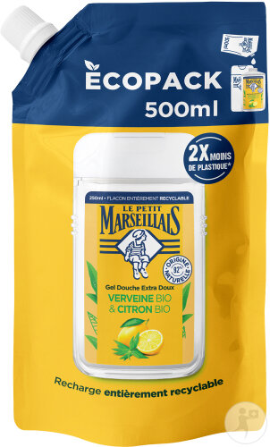 Le Petit Marseillais Nachfüllpackung Duschgel Extra Mild Zitronenverbene & Zitrone 500ml