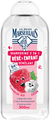 Le Petit Marseillais Shampoo 2in1 Entwirrend Baby Und Kind Bio Himbeere/Baumwolle Flasche 300ml