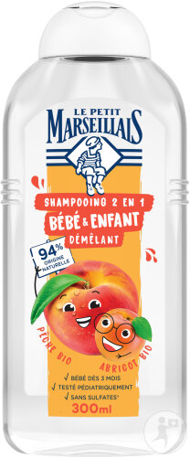 Le Petit Marseillais Shampoo 2in1 Entwirrend Baby Und Kind Pfirsich/Aprikose Bio Flasche 300ml