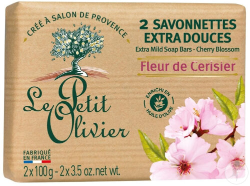 Le Petit Olivier Seifenstücke Extra Milde Kirschblüte 2x100g