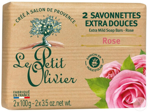 Le Petit Olivier Seifenstücke Extra Milde Rose 2x100g