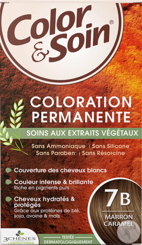Les 3 Chênes Color & Soin Permanente Haarfarbe 7B Karamellbraun 1 Kit